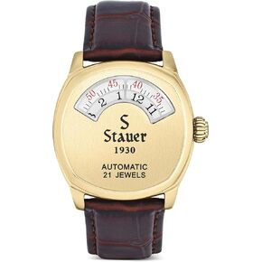 Stauer 1930 Dashtronic Watch – Automatic Watches for Men – Cotswold Genuine Mens Watches Leather Band w/Stainless Steel Case – Automated Movement & 3-ATM Water Resistant Watch – Mens Wrist Watches