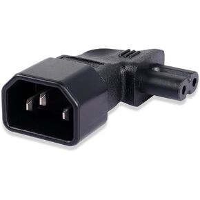PNGKNYOCN IEC C14 to C7 Adapter, Right Angle AC Power Cord Plug, 250V 2.5A