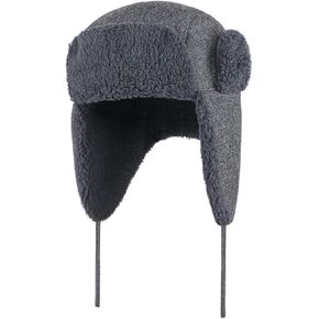 Winter Trapper Hat Russian Trooper Hat Skiing Hat Ushanka Hat Sherpa Lined Earflaps Cap Windproof Warm Hunting Hat