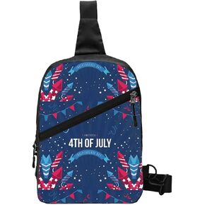 American Flag Casual Crossbody Chest Bag Daypack For Outdoors Hiking Traveling
