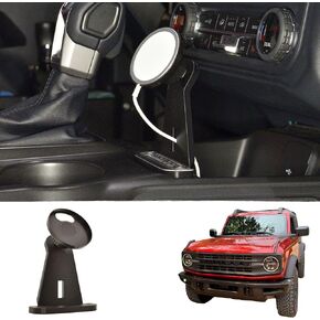 Wireless Charger Mount Compatible with 2021 2022 2023 2024 Ford Bronco - Adjustable 360° Swivel Cell Phone Holder - for Automatic Transmission Ford Bronco