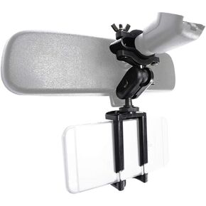 Car Phone Holder, 360 Degree Car Rearview Mirror Mount Phone Holder Extension Bracket Suitable for 50mm-80mm Wide Mobile Phones (black)