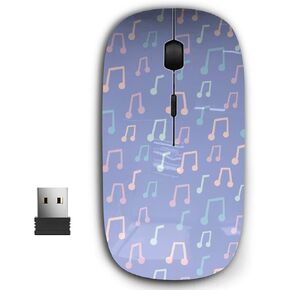 2.4G Ergonomic Portable USB Wireless Mouse for PC, Laptop, Computer, Notebook with Nano Receiver (Music Notes)