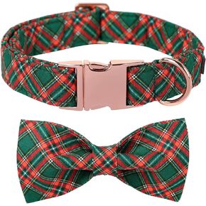 Lionet Paws Thanksgiving Day Dog Collar with Bowtie, Dog Sailor Bow Collar with Metal Buckle for Dogs, Adjustable Comfortable Dog Collar Girl Gift, M, Neck 13.5-22 in
