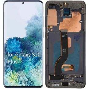 Phone Screen Replacement for Galaxy S20 Plus, LCD Display Touch Digitizer Screen Touch Assembly Replacement with Frame, 6.7 inch G986B G986U Black