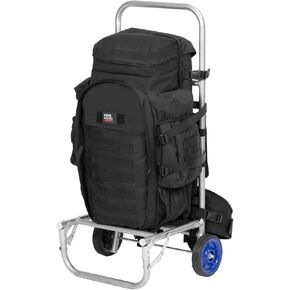 KEMIMOTO Hunting Backpack with Frame 70L Backpack for Hiking with Two Removable Wheels Camping Travelling (Brown)