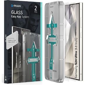 Deppa [2 Pack Premium Screen Protector for Samsung Galaxy S24 Ultra (6.8') Tempered Glass | Fingerprint Unlock | Full Coverage | Case Compatible | with Bubble Free Easy Install Kit [Video Guide]