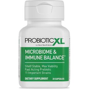 OmegaXL Shelf Stable Probiotic & Prebiotic Blend 11 Strains, Promote Gut Flora Growth & Limit Other Bacteria, 12.5 Billion CFU - Non-GMO, Gluten-Free - 30 Veggie Caps