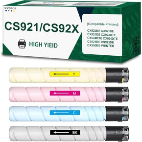CS921 CS92X Toner Cartridge 76C00K0 76C00C0 76C00M0 76C00Y0 Toner Cartridge Replacement for Lexmark CX922de CX921de CX921de CX923dte CX924dxe CX924dte CS921de CS923de CX920de Printer