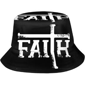 Christian Bucket Hat, Unisex Jesus Faith Hat Outdoor Beach Summer Fisherman Cap for Women Men