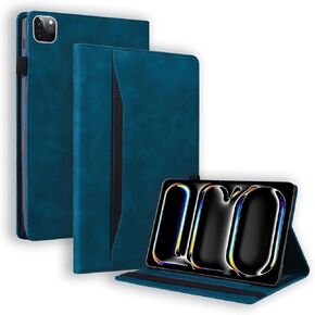 Case for Apple iPad Pro 13 (2024) 13.0 inch, Retro Folio Shell for iPad Pro (13-inch, 7th Generation) Cover with Card Holder & Multi-Angle Stand -Black