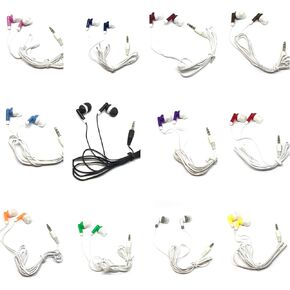 TFD Supplies Wholesale Bulk Earbuds Headphones 100 Pack for Iphone, Android, MP3 Player - Mixed Colors