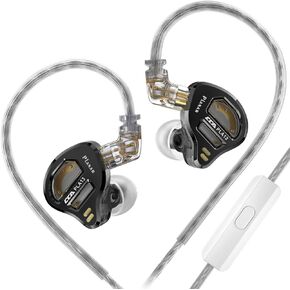 سماعات أذن CCA PLA13 Planar Drivers داخل الأذن، سماعات أذن Bassy لشاشة CCA داخل الأذن، iem HIFI سماعات أذن سلكية لعشاق Audiphile (أسود، مع ميكروفون)