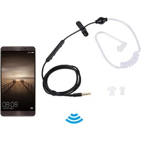 Yoidesu Universal 3.5mm Acoustic Hollow Earbuds Headphones with Microphone,Anti-Radiation in-Ear Single Earbud,Wired Cell Phone Earpiece (Black)