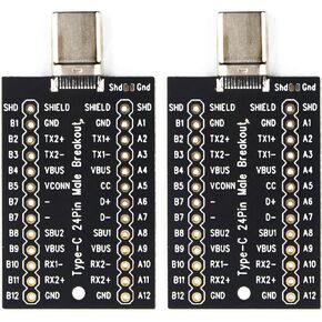 2pcs USB Type-C Male Breakout Board 24 Pins Full Pin Output