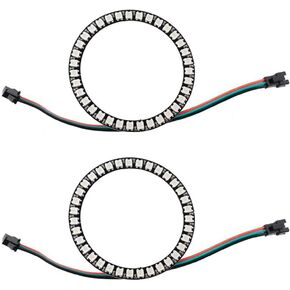 35 Bits RGB LED Ring, SM2.54-3P Connector Wire, DC5V WS2812B 5050 Full Color LED Built-in Drivers Individual AddressabIe for Arduino Raspberry Pi ESP8266 Nodemcu Pack of 2