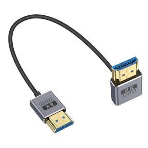 Duttek 8K HDMI Cable, UP Angle HDMI Male to Female Cable, Ultra High Speed 48Gbps Bandwidths, Ultra Thin HDMI Cord OD2.5mm, Support 8K@60Hz, 4K@240Hz for GH5S, PS5, Xbox One Monitor,PC. 4FT/1.2