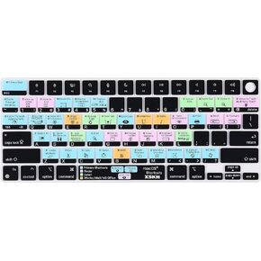 XSKN macOS Function Shortcuts Hotkeys US Version Silicone Keyboard Cover Skin for 2021 MacBook Pro M1 Pro / M1 MAX Chip 14.2 inch with Touch ID A2442 16.2 inch with Touch ID A2485