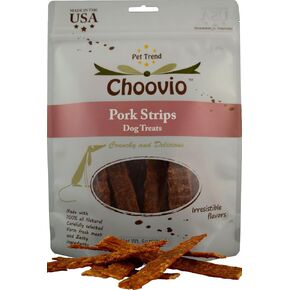 Choovio Pork Strips Dog Treats, Made in USA,(5-Ounce Bag)