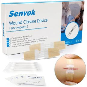 Large Butterfly Bandaids, Steri Strips Wound Closure, Emergency Wound Closure Device Surgical Laceration Repair Without Stitches for Extra Large Wound Care, Ahead Be Prepared (PU)