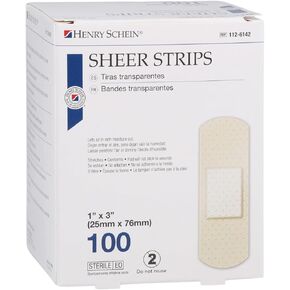 Bandage Strips Plastic 1X3" Flexible Sheer/Flesh Lf - Pack of 100