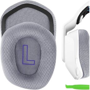 Geekria Comfort Mesh Fabric Replacement Ear Pads for Logitech G733 Headphones Ear Cushions, Headset Earpads, Ear Cups Cover Repair Parts (Grey)
