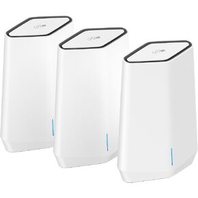نظام شبكي ثلاثي النطاق من NETGEAR Orbi Pro WiFi 6 (SXK50B3)، راوتر + 2 موسع للأقمار الصناعية للأعمال أو المنزل، VLAN، QoS، تغطية تصل إلى 7500 متر مربع. 75 جهازًا، AX5400 802.11 AX (حتى 5.4 جيجابايت)