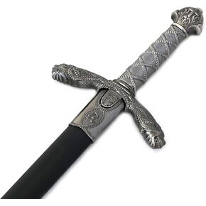 Medieval Middle Ages Sword with Matching Scabbard - Choose Your Style (Knight Templar Red Cross Sword)