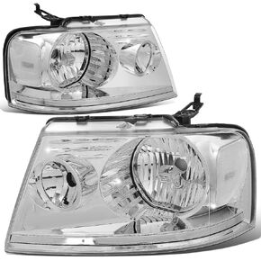 DNA MOTORING Pair OE Style Headlights Compatible with 04-08 F150 / 2006 Mark LT, Black Housing/Smoked Lens/Clear Reflector, HL-OH-F15004-BK-SM-CL1