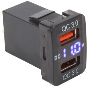 Fast Dual USB Port Charger Socket with QC3.0 for FJ Cruiser Hilux Tacoma, Compatible with Mobile Phones, Tablets, GPS (1.57x0.87 Inch)
