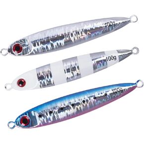 Goture Saltwater Fishing Jigs, Glow Vertical Jigs with Assist Hook Speed Fast Lead Jig Deep Sea Fishing Jigging Spoon Lures 10g-200g for Tuna, Salmon, Sailfish, Striped bass, Grouper Snapper, Kingfish