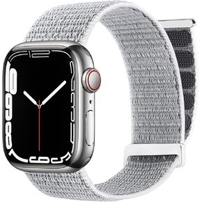 Solo Loop Nylon Band Compatible with Apple Watch Band 38mm 40mm 41mm 42mm 44mm 45mm 49mm Adjustable Braided Strap for Women Men iWatch Series Breathable Soft Replace Wristband
