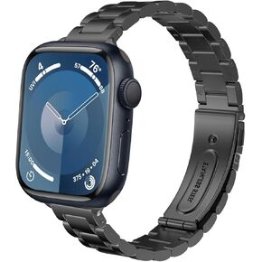 Bands Compatible with iWatch 38mm 42mm 40mm 44mm 41mm 45mm 49mm, Solid Stainless Steel Metal Strap Replacement for Apple Watch Series 9/8 / 7/6 / 5/4 / 3 / SE/Ultra Women Men
