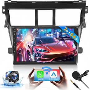 [8-Core 4+64G] Ohradio Android 13 Car Stereo for Toyota Yaris Vios 2007-2012, 9'' Touch Screen Car Radio with Wireless CarPlay Android Auto GPS Mirror Link WiFi Backup Camera Bluetooth FM RDS