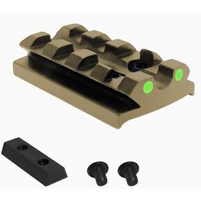 لوحة تركيب السكك الحديدية Picatinny تناسب Glock G17 19 22 23 26 27 34 لتثبيت مسدس منظر نقطة حمراء (أسمر)
