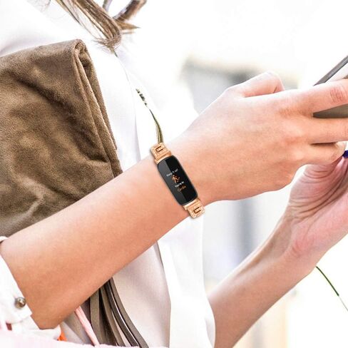Compatible with Fitbit Inspire 3 Smartwatch Adjustable Metal Band Bling Crystal Rhinestone Bracelet Wrist Strap for Inspire 3 for Women in Saudi Arabia