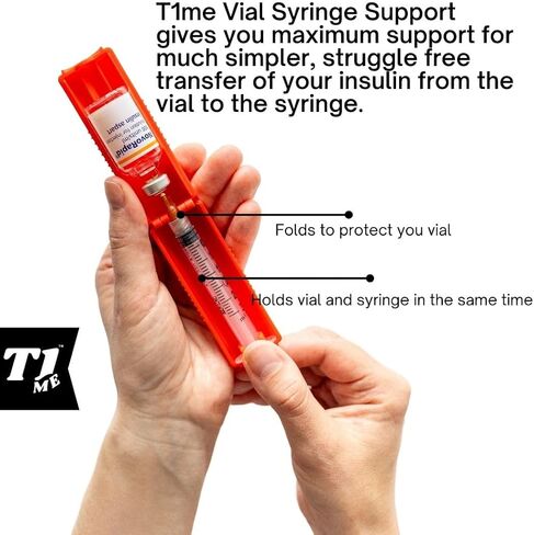 Vial Syringe Support for Omnipod users, Insulin transfer device for Type 1 Type 2 diabetes, Bottle Protector Case, Vial Holder (black) in Saudi Arabia