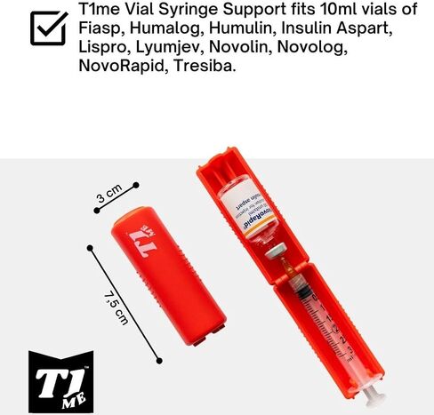 Vial Syringe Support for Omnipod users, Insulin transfer device for Type 1 Type 2 diabetes, Bottle Protector Case, Vial Holder (black) in Saudi Arabia