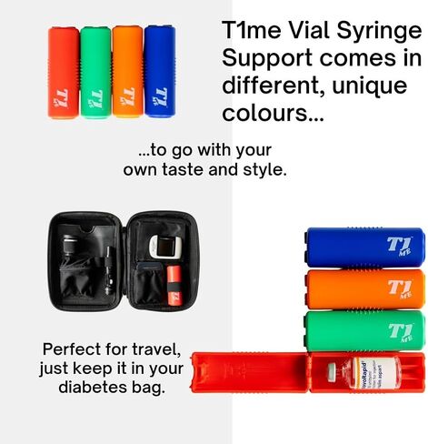 Vial Syringe Support for Omnipod users, Insulin transfer device for Type 1 Type 2 diabetes, Bottle Protector Case, Vial Holder (black) in Saudi Arabia