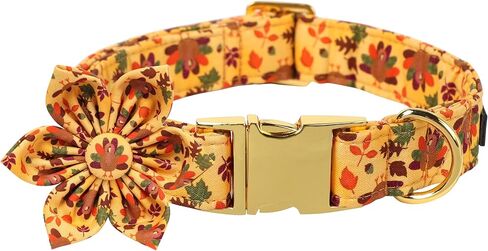 Lionet Paws Thanksgiving Day Dog Collar with Bowtie, Dog Sailor Bow Collar with Metal Buckle for Dogs, Adjustable Comfortable Dog Collar Girl Gift, M, Neck 13.5-22 in in Kuwait
