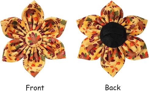 Lionet Paws Thanksgiving Day Dog Collar with Bowtie, Dog Sailor Bow Collar with Metal Buckle for Dogs, Adjustable Comfortable Dog Collar Girl Gift, M, Neck 13.5-22 in in Kuwait