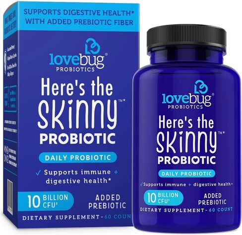Lovebug Here's The Skinny | Helps with Constipation, Gas & Digestive Upset | Multi-Strain 10 Billion CFU in Saudi Arabia