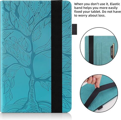 Case for Lenovo Tab M11 11 Inch 2024 (TB330FU) PU Leather Protective Case Lightweight Flip Stand with Elastic Band & Card Holder for Lenovo Tab M11-Turquoise in Saudi Arabia