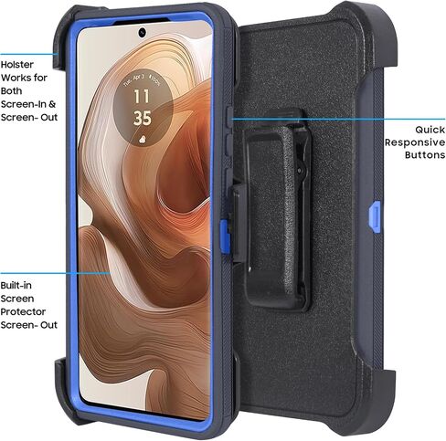 Compatible for Motorola Moto Edge 50 Ultra 2024 Case, Durable Military-Grade Belt Clip Holster Heavy Duty Defender Case Dustproof Shockproof Protection 3 in 1 Rugged Cover (Tree Camo) in Saudi Arabia