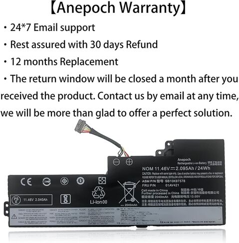 01AV421 01AV489 SB10K97578 استبدال البطارية الداخلية للكمبيوتر المحمول Lenovo ThinkPad A475 A485 T470 T480 TP25 Series Notebook 01AV419 01AV420 SB10K97577 SB10K97576 11.46V 24Wh 2095mAh in Kuwait