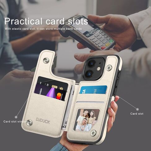 Designed for iPhone 12/12 Pro Case Wallet, Card Holder Case with [2 Screen Protectors][Magnetic Clasp Folio Cover][RFID Blocking Leather] Shockproof Women Men Cases 6.1" for Apple 12 Light Brown in Saudi Arabia