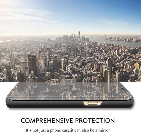 Compatible with Samsung Galaxy S20 Ultra Case Flip Leather Cover Clear S-View Mirror Shockproof Cover with Kickstand Anti-Scratch Protective Phone Cases Cover for Samsung S20 Ultra in Saudi Arabia