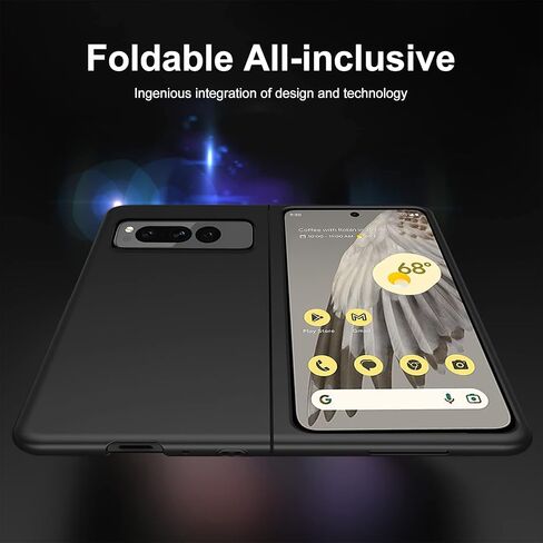 for Google Pixel Fold Case 2023 New, 2 in 1 Ultra Slim Lightweight Anti-Drop Wear-Resistant PC Material Hard Flip Cover for Google Pixel Fold 5G Heavy Duty Protective Phone Case (Black) in Saudi Arabia