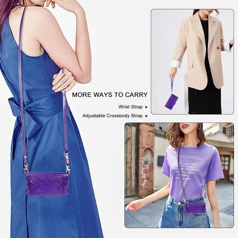 حافظة محفظة Harryshell Crossbody لهاتف Motorola Moto G Power 5G 2024 [10 فتحات للبطاقات] مع [حظر السرقة]، جيب طويل بسحاب للعملة النقدية وحزام معصم (أرجواني زهري) in Saudi Arabia