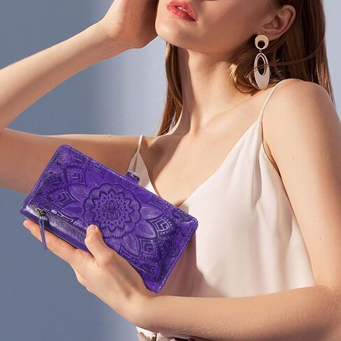 حافظة محفظة Harryshell Crossbody لهاتف Motorola Moto G Power 5G 2024 [10 فتحات للبطاقات] مع [حظر السرقة]، جيب طويل بسحاب للعملة النقدية وحزام معصم (أرجواني زهري) in Saudi Arabia